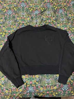 Pro Standard Women's Chicago Bulls Black Neutral Fleece Crewneck Sweatshirt Sz M